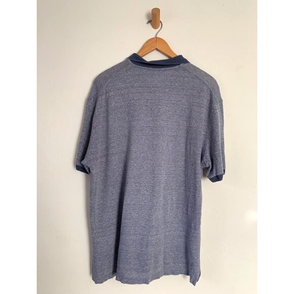 Ermenegildo Zegna XL Polo Shirt Blue Textured Cotton - Picture 5 of 10